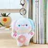 Lindo Bufanda Azul Marino Pato Peluche Colgante Llavero Decoración para Bolso de Pareja Muñeca Juguete Pequeño Juguete de Peluche