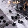 Arte de uñas Pequeñas joyas Camellia Tridimensional Resina negra Accesorios para uñas Entrada Lujo Internet Celebridad Diamante Joyería