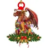 Adornos Planos Navideños Adornos para Colgar en el Coche Adornos Colgantes Navideños Suministros Fiesta Dragón Volador Acrílico Árbol de Navidad Dibujos Animados