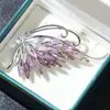 Elegante y Lujoso Broche de Mariposa de Cristal Marqués Efecto Degradado Azul Púrpura Accesorios para Ropa de Mujer Venta al por Mayor