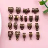 Cuentas Espaciadoras Colgantes con Patrón Retro de Bronce Antiguo, Cabezas Colgantes de Aleación de Tres Agujeros de Varios Estilos para Pulseras y Collares de Bricolaje