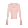 Suéter de punto de manga larga para mujer para otoño e invierno, nuevo jersey ajustado para primavera y otoño, elegante camisa básica para principios de otoño