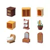 Serie de Muebles Miniatura de Mimbre para Armario para Paisajes en Miniatura, Accesorios de Decoración DIY para Casas de Muñecas, Adornos de Escritorio Mini