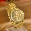Relojes de Moda Europeos y Americanos, Elegantes Relojes de Acero con Incrustaciones de Diamantes de Cuarzo, Relojes de Pulsera Completamente Incrustados en Diamantes de Oro Rosa y Oro, Venta al por Mayor