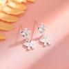 Aretes de Flor de Zircón para Mujer Frescos y Elegantes Estilo Retro Temperamento Suave Dulce Diamante Flash Flor Naranja Mariposa