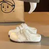 Zuecos de Suela Gruesa Estilo Birkenstock para Mujer, Nuevos Zapatos Blancos Versátiles Retro Slip-On Verano 2026