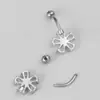 Ventas Directas de Fábrica Flor de Zirconia Incrustada en Cobre Moda Pétalo Comercio Electrónico Transfronterizo Más Vendido Joyería para Perforaciones Anillo para el Ombligo Clavo para el Ombligo