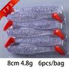 Isca Macia TPR Isca Luya Flutuante Água Negra Fundo T Cauda 8cmzman Pacote com 6 Silenciador para Bebê tpr Isca Macia