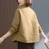 Chaqueta Acolchada de Algodón para Madres de Mediana Edad, Nuevo Estilo Popular Otoño e Invierno 2025, Top Corto Casual de Otoño Temprano, Versión Coreana