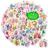 Nuevo Set de 56 Pegatinas Florales Estéticas Anatómicas Combinando Órganos Humanos, Esqueletos, Arte Floral y Materiales de Decoración para Diario Artístico