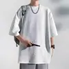 Camiseta Jacquard Embossed Tendência Estilo Chinês Luxo Leve para Adolescentes, Roupa Masculina com Top de Manga Curta Embossado de Alta Qualidade