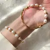 Pulseira de Galho com Pérolas de Água Doce Irregulares Azul-Esverdeado Pavão Barroco, Pulseira em Camadas Exquisita de Luxo Leve Europeia e Americana de Nicho