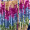 Cuentas de Ábaco Facetadas, Cuentas Planas, Cuentas Espaciadoras, Turmalina de Colores, Calcedonia, Cuentas de Rueda, Productos Semi-Terminados para Bisutería, Accesorios para Joyería DIY