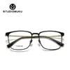 Studiomuku Gafas de Madera Traje de Matón Marco de Temperamento Elegante Gafas Cuadradas Abiertas Grandes Clásicas
