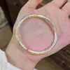 Novo Estilo Trevo de Quatro Folhas Nuvem Padrão Estilo Chinês Esmalte Pulseira Aberta, Banhada a Prata, Luxo Leve, Sensação de Alto Padrão, Acessório para Pulso