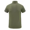 Camisa Polo Masculina de Verão com Meio Zíper, Esportiva de Secagem Rápida com Manga Curta, Roupa de Trabalho ao Ar Livre de Verão, Camiseta Fina de Alta Qualidade com Gola Alta