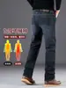 Pantalones Vaqueros de Lana de Cordero de Invierno para Hombre Forrados de Polar Engrosados Sueltos de Pierna Recta Cálidos Pantalones de Hombre Pantalones de Papá de Mediana Edad Ropa de Exterior