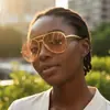 Novos Óculos de Sol com Lente Dupla e Armação Grande para Proteção Solar Estilo Sapo Espelhado Transfronteiriços Europeus e Americanos para Homens e Mulheres Óculos de Sol para Dirigir ao Ar Livre Tendência Personalizada