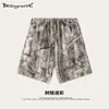 Camiseta Colete de Manga Curta Camuflado Street Madness Verão Europeu e Americano para Exterior Slim Fit Shorts com Suspensório Conjunto Casal para Homens e Mulheres
