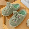 Pantuflas de Algodón de Conejo para Mujer, Lindas Zapatillas de Invierno Forradas de Felpa para el Hogar, Nuevas Pantuflas de Algodón de Felpa 2025 para Niñas