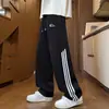 Pantalones Casuales Bordados para Hombre Otoño Invierno Caída Sueltos Pierna Ancha Largos Nuevos Americanos Tallas Grandes High Street Pantalones de Pierna Recta