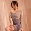 Lencería sexy sin espalda sin espalda vestido tubo de dos vías súper largo vestido ajustado con escote en el pecho top de tubo sexy pijama sexy de seda helada suéter corto