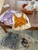 Conjunto de Dos Piezas de Modal para Niñas 2026 Otoño Nuevo Camisa Base de Manga Larga con Volantes de Lunares para Niñas, Versátil para Usar en Capas