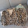 Pijama coreano de leopardo de alta calidad para mujer, primavera, manga larga, moda, dulce y picante, caricatura, cárdigan suelto, ropa de casa, traje al por mayor