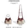 Moda Nova de Verão Estilo Coreano Nicho Bolsa de Linho Elegante Patchwork Bolsa Transversal para Trabalho e Deslocamento Bolsa de Mão Simples para Mulheres