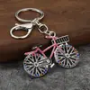 Moda Transfronteriza Creativa Gama Alta Lujo Ligero Pedrería Colgante de Bicicleta Aleación Incrustada Modelo de Bicicleta Accesorios Llavero