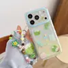 Funda de Teléfono Móvil Estilo Coreano Verano Playa Árbol de Coco Manzana 18Promax Adecuada para Iphone16Pro Doble Capa 15Pro17