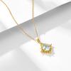 Colgante de Topacio Azul Cielo en forma de gota Collar de Plata 925 Diseño Nicho para Mujer Lujo Ligero Alta Gama Joyería Europea y Americana