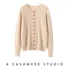 Cardigan de Cachemir Suave Botón Rojo Otoño 2026 Nuevo para Mujer Cuello Redondo Prenda Base Estilo Versátil Tejido de Punto de Canal Pequeño Abrigo Cálido
