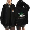 Sudadera con cremallera de anime Otoño e Invierno One Piece Chaqueta de forro polar impresa de Solon Sudadera deportiva casual para hombre y mujer