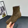 Botas Femininas Toe 2026 Botas Emagrecedoras Outono Aumento Interno de Altura Chelsea Split Falso Botas Curtas Zíper Traseiro Botas Curtas Camurça