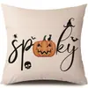 Funda de Almohada Halloween Calabaza Divertida Transfronteriza Amazon Estampado de Lino Funda Decorativa para Cojín de Sofá del Hogar