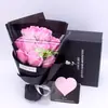 Clavel del Día del Maestro 9 jabones ramo caja de regalo rosa 520 Regalo de San Valentín ramo de simulación flor de regalo