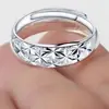 Anillos de Pareja Brillantes para Hombres y Mujeres Chapados en Plata 925, Anillos Lisos Que No Se Desvanecen, Anillos de Nicho, Joyería y Accesorios de Puesto Callejero al por Mayor