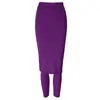2026 Leggings Falsos de Dos Piezas de Talla Grande Transfronterizos de Aliexpress para Mujer, Ropa de Abrigo para Otoño e Invierno con Aberturas, Ajustados a la Cadera, para Mujeres de Talla Grande, Pantalones Falda de Primavera y Otoño