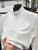 Sudadera Térmica de Cuello Alto Medio para Hombre para Otoño e Invierno, Camiseta de Manga Larga, Capa Base de Alta Elasticidad, Ropa Interior Gruesa y Cálida
