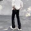 Jeans Casuais Masculinos de High Street Estilo Americano com Zíper Dividido, Roupa de Trabalho, Marca Ins Trendy, Calças Retas Slim