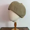 Boina retro de cuero lavado estilo japonés para mujer, sombrero de pintor moderno para otoño e invierno, adelgazante, versátil, elegante boina de calabaza