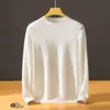Suéter de Punto Fino de Seda y Cachemira para Otoño/Invierno 2026 Cuello Redondo Manga Larga para Hombre Suéter de Cachemira de Color Sólido