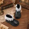 Botines Martin de Encaje Suave para Bebé Niña 2026 Otoño/Invierno Nuevos Botines de Princesa Botas de Cuero para Niños Pequeños Botines Cortos para Niños