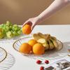 Plato de fruta de PET transparente, plato grande redondo para aperitivos, plato de almacenamiento de escritorio para sala de estar, plato de fruta creativo con forma de pétalo