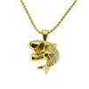 Venta caliente transfronteriza europea y americana hip hop callejero dibujos animados tiburón boxeo titanio acero dorado plateado colgante collar INS venta al por mayor