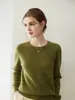 Nuevo Suéter de Punto 100% Cachemira Pura para Mujer, Versátil, Cuello Redondo, para el Otoño/Invierno 2026, Camiseta Base de Punto