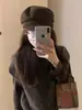 Chaleco de Punto sin Mangas de Cuello Alto Color Café Estilo Japonés para Mujer, Ropa de Abrigo Moderna y Elegante para Otoño e Invierno, Top Chaleco para Vestir por Capas