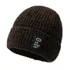 Chapéu de Lã Tricotado com Forro de Veludo Novo para Outono e Inverno, Proteção para as Orelhas, Moda Jovem, Chapéu Pulôver para Esportes ao Ar Livre