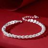 Nuevo Concepto Pulsera de Plata de Ley s925 Cadena Brillante Cola de Fénix Moda Elegante ins Sentido Avanzado Cadena Hueca Lisa Pulsera Joyería